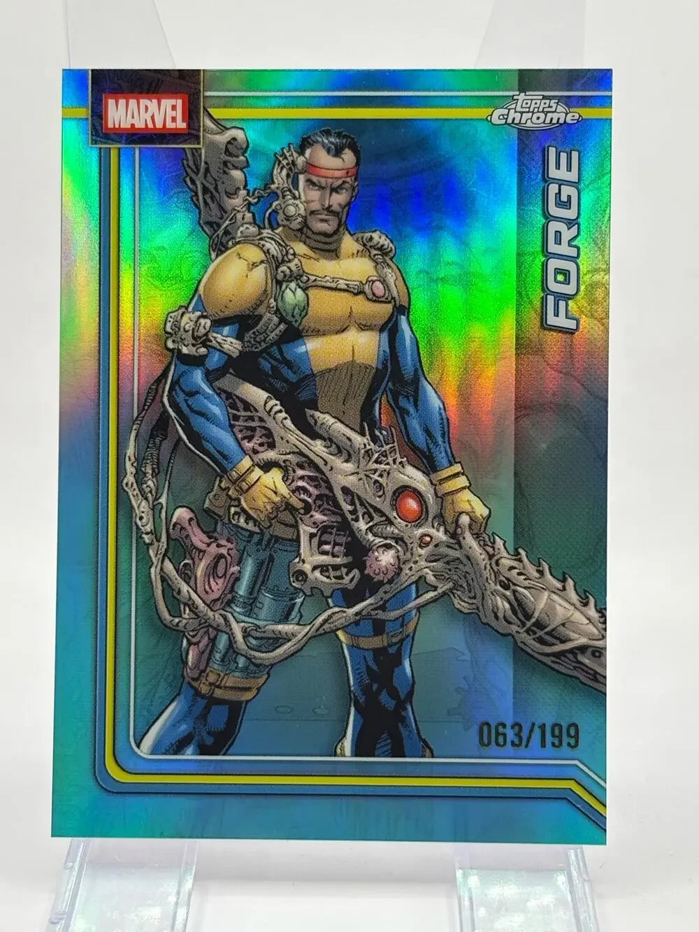 2026 Topps Chrome Marvel Comics Forge Aqua Refractor 63/199 SP